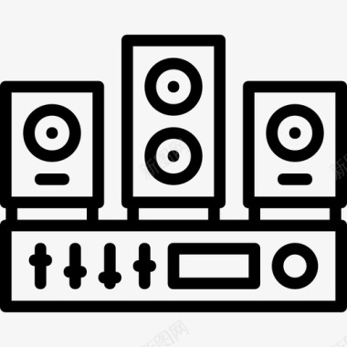 音响系统音乐6线性图标图标