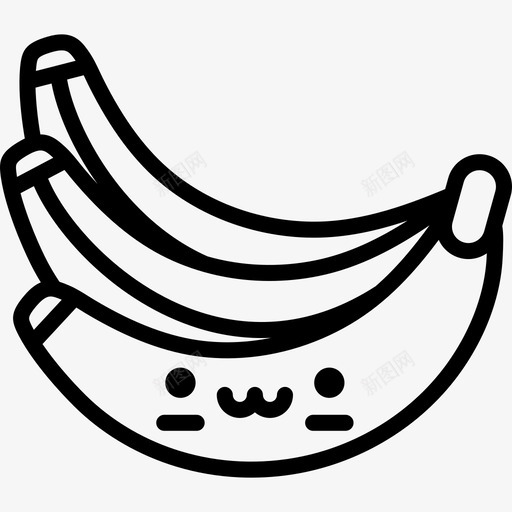 香蕉可爱的食物直系图标svg_新图网 https://ixintu.com 可爱的食物 直系 香蕉