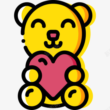 泰迪熊浪漫生活方式3黄色图标图标