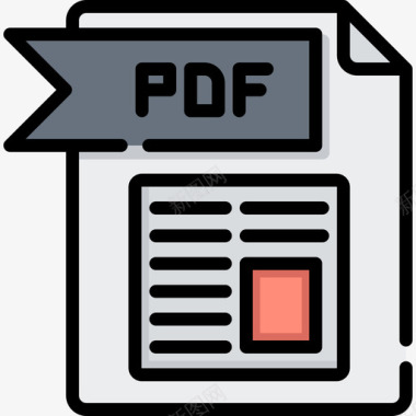 Pdf文件文件夹5线颜色图标图标