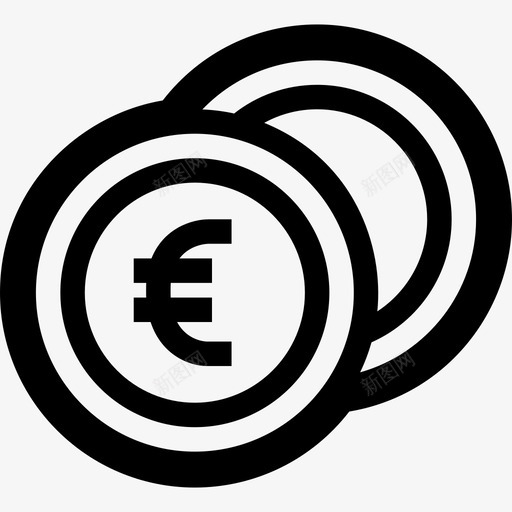 欧元硬币商业货币图标svg_新图网 https://ixintu.com 商业 欧元硬币 粗轮廓 货币