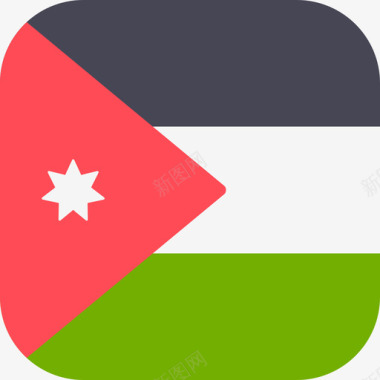 约旦国际国旗3圆形方形图标图标