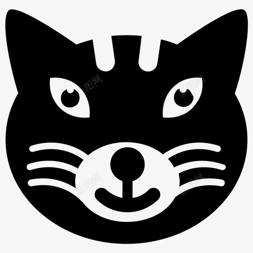 猫脸卡通动物卡通猫图标svg_新图网 https://ixintu.com 卡通动物 卡通猫 可爱卡通 可爱猫脸字形图标 猫脸 猫表情