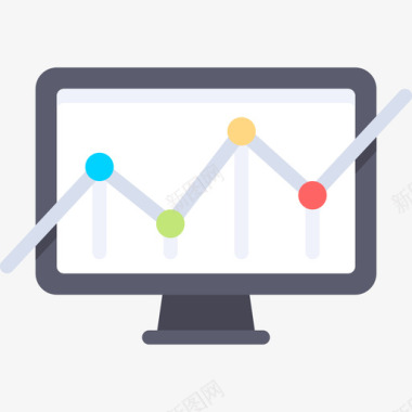 折线图客户服务8扁平图标图标