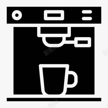 咖啡机浓缩咖啡机热饮料图标图标