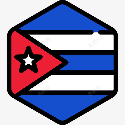 古巴国旗系列5六边形图标svg_新图网 https://ixintu.com 六边形 古巴国旗系列5