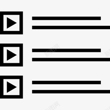 播放按钮ui线框细线图标图标