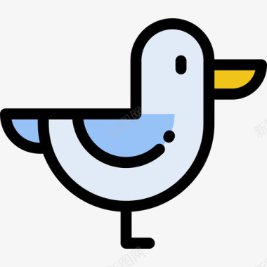 鸭动物30线颜色图标图标