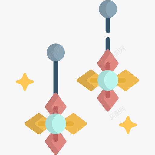 耳环珠宝3扁平图标svg_新图网 https://ixintu.com 扁平 珠宝3 耳环