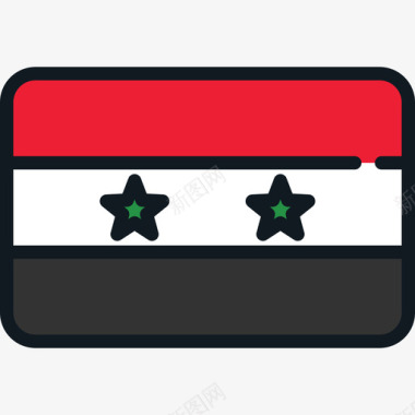 叙利亚国旗收藏4圆形矩形图标图标