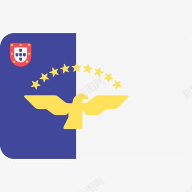 亚速尔群岛国际旗帜6圆形矩形图标图标