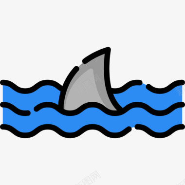 鲨鱼澳大利亚4线形颜色图标图标