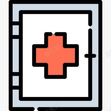 医疗保健实物资产4线性颜色图标图标