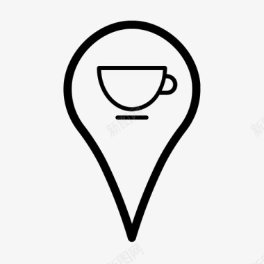 咖啡店位置休息室导航图标图标