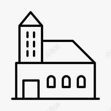 教堂建筑物礼拜堂图标图标