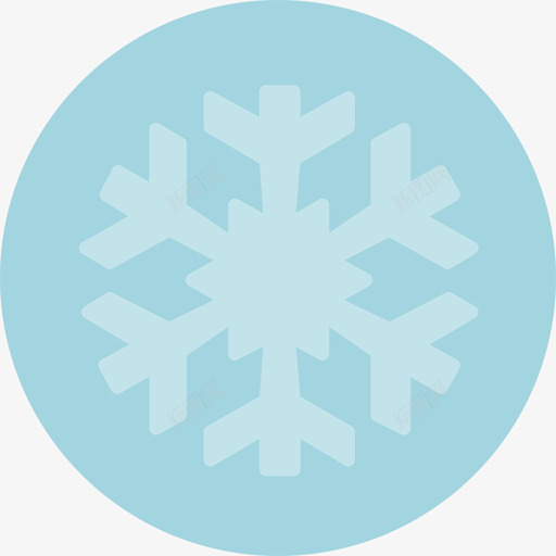 下雪天气32圆形平坦图标svg_新图网 https://ixintu.com 下雪 圆形平坦 天气32
