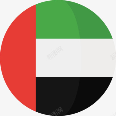 阿拉伯联合酋长国国旗3圆圈扁平图标图标