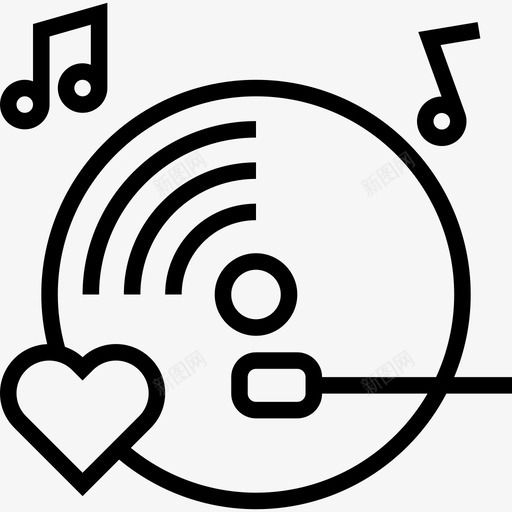 音乐盒婚礼元素线性图标svg_新图网 https://ixintu.com 婚礼元素 线性 音乐盒