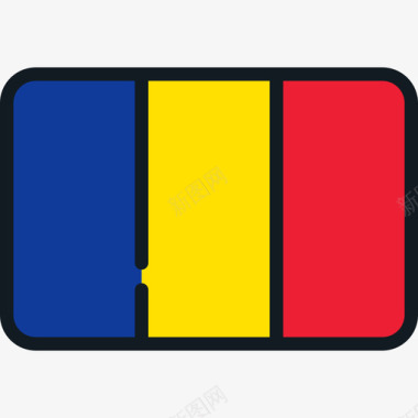 罗马尼亚国旗收藏4圆角矩形图标图标