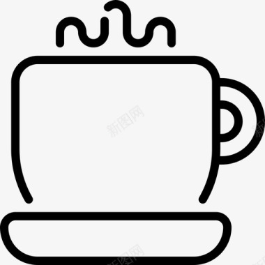 咖啡杯银行和金融9线性图标图标