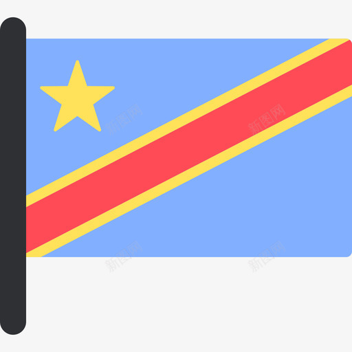 刚果民主共和国国际国旗5桅杆图标svg_新图网 https://ixintu.com 刚果民主共和国 国际国旗5 桅杆