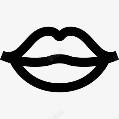 嘴唇漂亮的4直线型图标图标