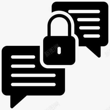 聊天锁受保护的聊天安全通信图标图标
