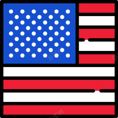 美国国旗收藏3方形图标图标