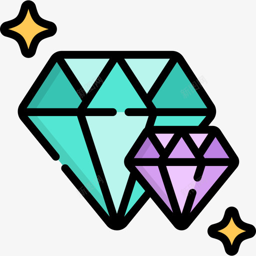 钻石珠宝4线性颜色图标svg_新图网 https://ixintu.com 珠宝4 线性颜色 钻石