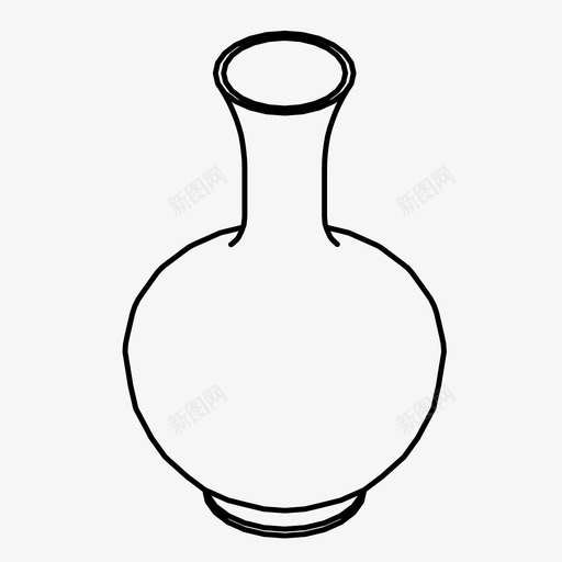 花瓶容器装饰品图标svg_新图网 https://ixintu.com 壶 容器 罐子 花托 花瓶 装饰品