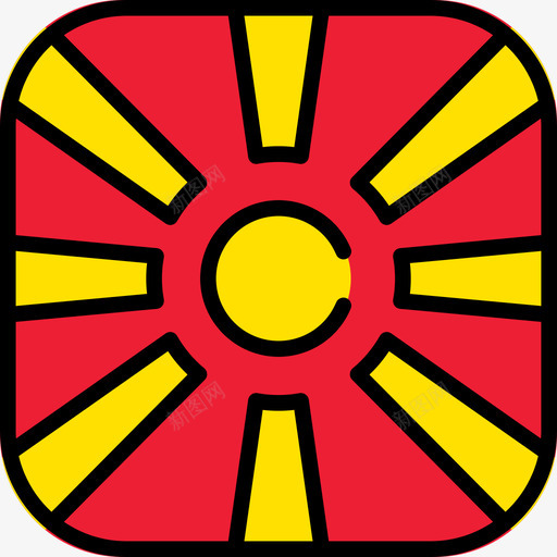 马其顿共和国国旗收藏6圆形广场图标svg_新图网 https://ixintu.com 国旗收藏6 圆形广场 马其顿共和国