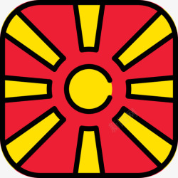 马其顿共和国马其顿共和国国旗收藏6圆形广场图标高清图片
