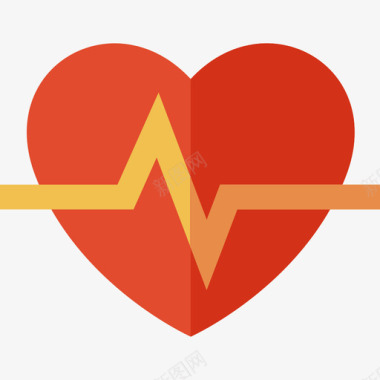 心电图健康生活方式6平坦图标图标