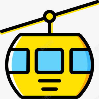 缆车车厢运输4黄色图标图标