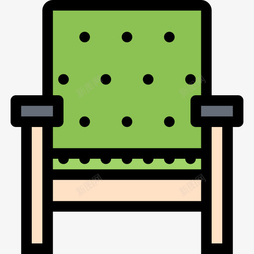 扶手椅家具24彩色图标svg_新图网 https://ixintu.com 家具24 彩色 扶手椅
