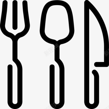 餐具厨房19线性图标图标
