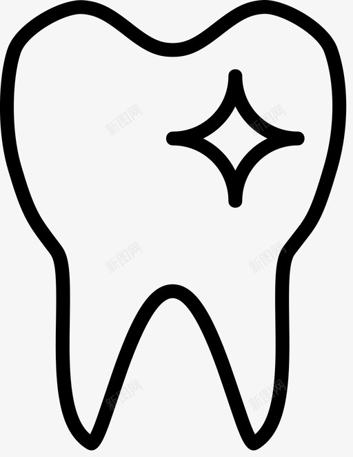 牙齿干净有光泽图标svg_新图网 https://ixintu.com 发光 完美 干净 有光泽 牙薄 牙齿