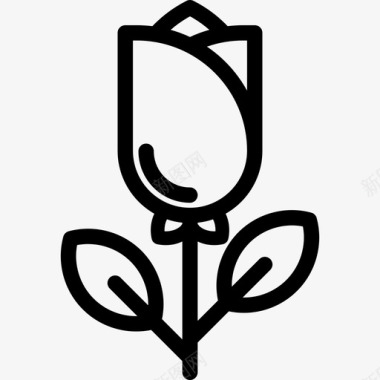玫瑰花4线形图标图标