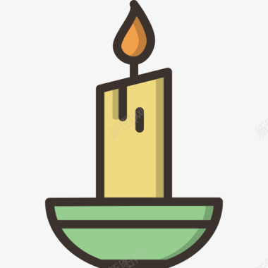 蜡烛圣诞节15线颜色图标图标