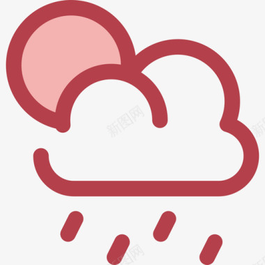 下雨27号天气红色图标图标