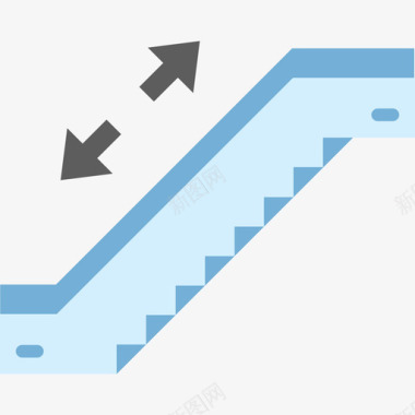自动扶梯机场10号平坦图标图标