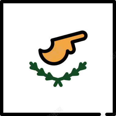 塞浦路斯国旗收藏3广场图标图标