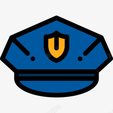 警察帽正义3号直线颜色图标图标