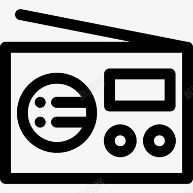 收音机天线音乐图标6线性图标