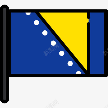 波黑旗帜收集2桅杆图标图标