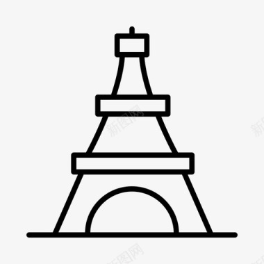 埃菲尔铁塔著名古迹法国图标图标