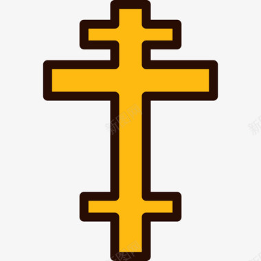 东正教基督教3线性颜色图标图标
