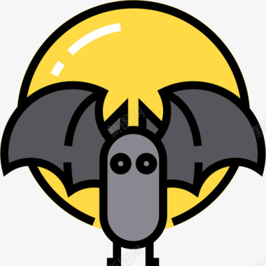 蝙蝠万圣节8线性颜色图标图标