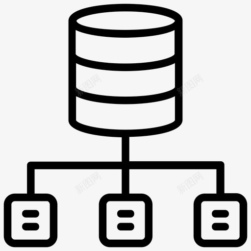 数据库网络数据库数据组织图标svg_新图网 https://ixintu.com 数据库 数据库管理 数据库网络 数据组织 数据组织线图标 服务器结构