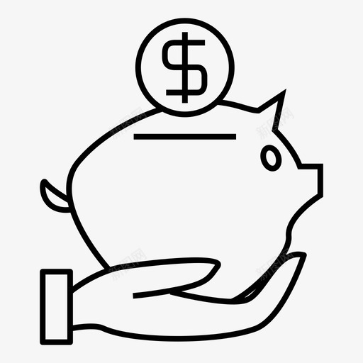 银行警卫钱图标svg_新图网 https://ixintu.com 储蓄 猪 警卫 金融 钱 银行